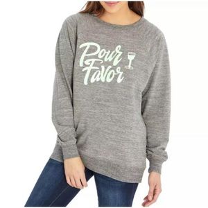 WILDFOX oversized baggy beach jumper Pour Favor statement sweatshirt